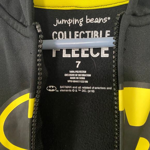 DC Batman Boys Mask Hoodie Long Sleeve Zip Jacket Collectible Fleece Size 7 - Picture 4 of 7